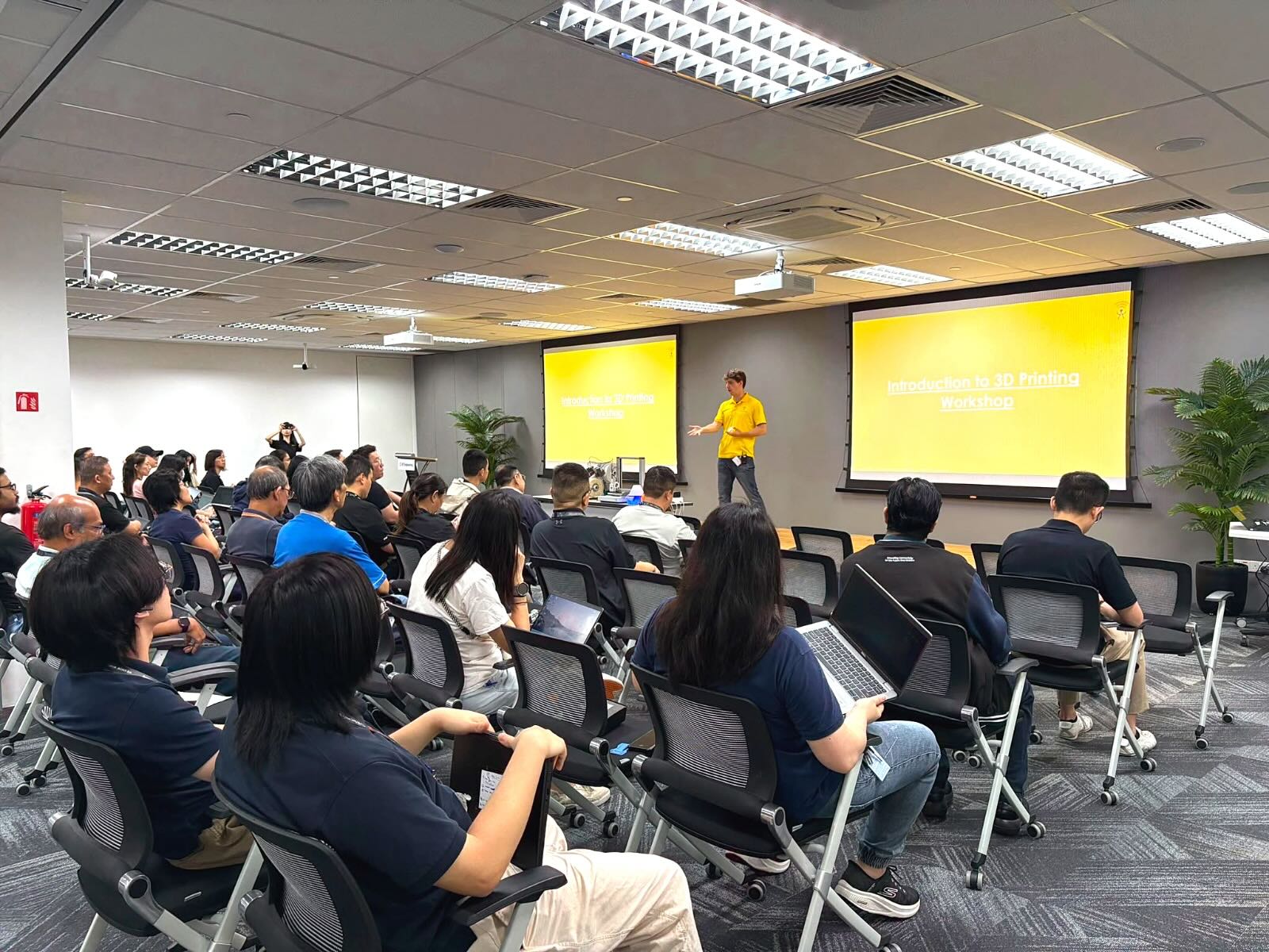 ST Engineering team at a corporate 3D printing workshop run by The Young Maker in Singapore