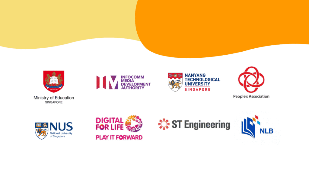 The Young Maker partners: Ministry of Education, IMDA, NTU, NUS, People’s Association, Digital for Life, ST Engineering and National Library Board
